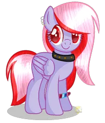 Size: 706x822 | Tagged: safe, artist:angellightyt, derpibooru import, oc, unofficial characters only, pegasus, pony, base used, bracelet, choker, ear piercing, earring, eyelashes, female, image, jewelry, mare, pegasus oc, piercing, png, simple background, smiling, solo, spiked choker, transparent background, wings