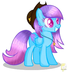 Size: 1388x1484 | Tagged: safe, artist:angellightyt, derpibooru import, oc, unofficial characters only, pegasus, pony, base used, colored wings, eyelashes, female, grin, hat, image, jewelry, mare, necklace, pegasus oc, png, simple background, smiling, solo, transparent background, two toned wings, wings