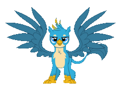 Size: 1200x892 | Tagged: safe, artist:ponygamer2020, artist:twilight-twinkle, derpibooru import, gallus, gryphon, animated, flash puppet, gif, image, male, reference sheet, rotation, simple background, solo, spinning, spread wings, tail, transparent background, turnaround, wings, you spin me right round