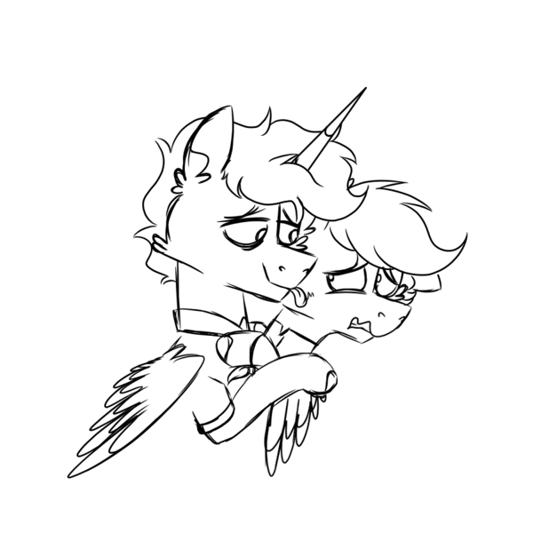 Size: 900x900 | Tagged: semi-grimdark, artist:fuckomcfuck, derpibooru import, oc, oc:doodles, oc:rat, alicorn, pegasus, pony, alternate universe, disgusted, duo, image, licking, png, tongue out, yandere