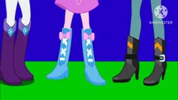 Size: 1280x720 | Tagged: safe, derpibooru import, pinkie pie, rarity, equestria girls, boots, clothes, duo, high heel boots, image, jpeg, legs, pictures of legs, shoes