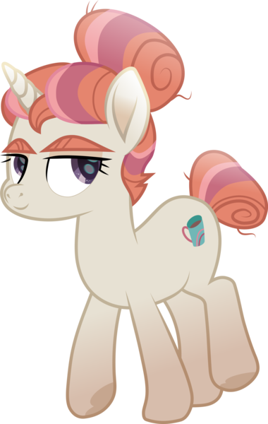 Size: 2506x3957 | Tagged: safe, artist:lincolnbrewsterfan, derpibooru import, part of a set, moondancer's sister, morning roast, pony, unicorn, amending fences, .svg available, bushy brows, c:, coffee cup, coffee mug, cup, curly mane, curly tail, derpibooru exclusive, female, hair bun, hoof heart, image, inkscape, lidded eyes, looking back, looking up, mare, messy hair, messy mane, messy tail, movie accurate, mug, multicolored mane, multicolored tail, part of a series, png, sibling, simple background, smiling, striped mane, striped tail, tail, tail bun, thick eyebrows, transparent background, trotting, underhoof, vector