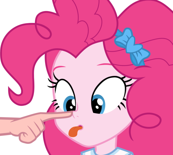 Size: 1450x1300 | Tagged: safe, artist:lightning_musicwave, derpibooru import, pinkie pie, human, equestria girls, boop, clothes, cute, female, image, noseboop, offscreen character, png, simple background, transparent background