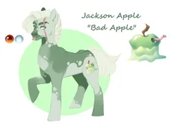 Size: 1872x1346 | Tagged: safe, artist:ghost-whisper03, derpibooru import, oc, oc:jackson apple, unofficial characters only, earth pony, pony, blind eye, cutie mark, eye scar, facial scar, image, offspring, parent:big macintosh, parent:coloratura, parents:raramac, png, scar, simple background, solo, tongue out, white background