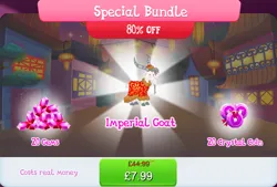 Size: 1267x856 | Tagged: safe, derpibooru import, official, goat, beard, bundle, clothes, cloven hooves, costs real money, english, facial hair, gameloft, gem, hat, horns, image, jpeg, lunar new year, mobile game, my little pony: magic princess, numbers, sale, solo, solo focus, text