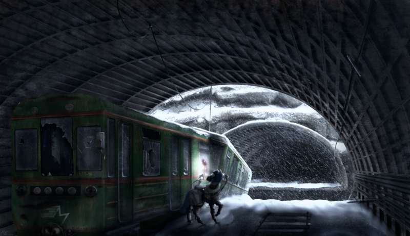 Size: 3640x2100 | Tagged: safe, artist:adept_fluttershy, derpibooru import, oc, pony, high res, image, male, metro 2033, png, post-apocalyptic, realistic, snow, stalker, stallion, winter