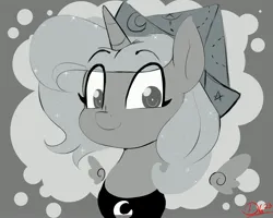 Size: 3000x2400 | Tagged: safe, artist:thelunarmoon, derpibooru import, princess luna, alicorn, pony, moonstuck, cartographer's cap, female, filly, floating wings, grayscale, hat, image, jpeg, monochrome, solo, wings, woona, younger