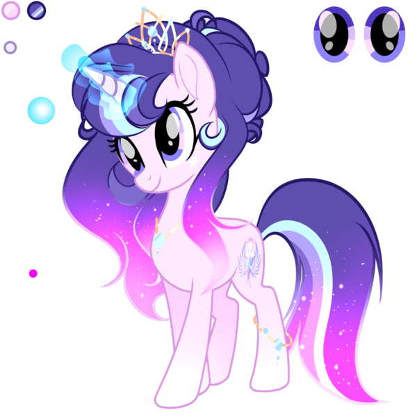 Size: 2048x2048 | Tagged: safe, artist:harmonyvitality-yt, derpibooru import, oc, unofficial characters only, pony, unicorn, base used, ethereal mane, eyelashes, female, glow, glowing horn, horn, image, jewelry, mare, parents:oc x oc, png, simple background, smiling, solo, starry mane, tiara, transparent background, unicorn oc