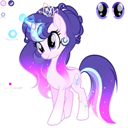 Size: 2048x2048 | Tagged: safe, artist:harmonyvitality-yt, derpibooru import, oc, unofficial characters only, pony, unicorn, base used, ethereal mane, eyelashes, female, glow, glowing horn, horn, image, jewelry, mare, parents:oc x oc, png, simple background, smiling, solo, starry mane, tiara, transparent background, unicorn oc