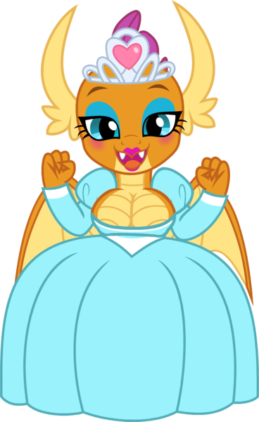 Size: 2512x4096 | Tagged: suggestive, derpibooru import, smolder, anthro, dragon, big breasts, blue eyes, breasts, busty smolder, cleavage, clothes, cute, dragon wings, dragoness, dress, eyelashes, eyeshadow, fanart, female, horns, huge breasts, image, jewelry, lipstick, lizard breasts, looking at you, makeup, open mouth, open smile, png, princess dress, princess smolder, sexy, show accurate, simple background, smiling, smiling at you, smolder also dresses in style, smolderbetes, solo, solo female, stupid sexy smolder, tiara, transparent background, vector, wings