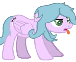 Size: 556x457 | Tagged: safe, artist:star-is-nonbinary, derpibooru import, oc, oc:starlit dreams, pegasus, base used, derpibooru exclusive, ear piercing, female, folded wings, image, messy mane, pegasus oc, piercing, png, simple background, tongue out, transparent background, unamused, wings, zzz