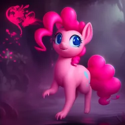 Size: 1024x1024 | Tagged: safe, derpibooru import, machine learning generated, stable diffusion, pinkie pie, earth pony, pony, anatomically incorrect, creepy, cute, female, image, machine learning abomination, mare, png, solo