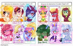 Size: 1920x1200 | Tagged: safe, artist:jully-park, derpibooru import, dazzle feather, onyx, posey (g5), queen haven, sprout cloverleaf, earth pony, pegasus, pony, unicorn, alphabittle blossomforth, alphahaven, background pony, bongo beats, digital art, eating, female, fifi (g5), flare (g5), g5, image, jpeg, male, posey can't catch a break, puff (g5), rocky riff, shipping, straight, windy (g5)