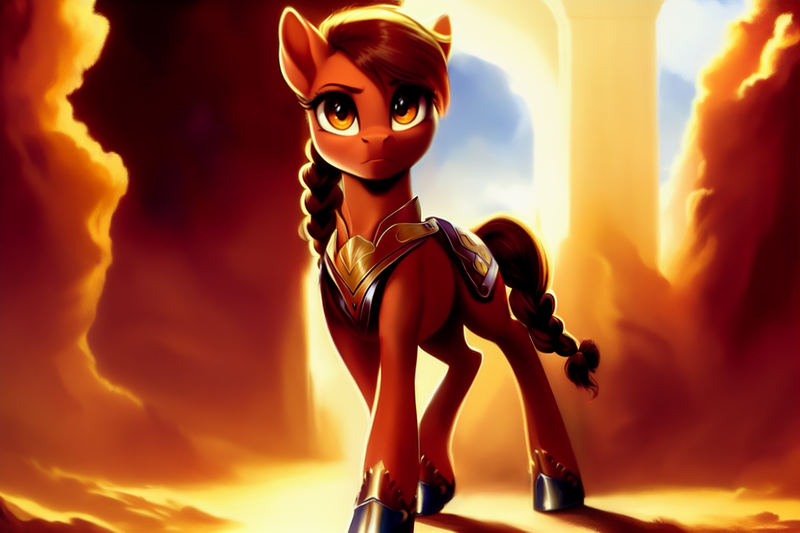 Size: 2304x1536 | Tagged: safe, derpibooru import, editor:siber, machine learning generated, purplesmart.ai, stable diffusion, oc, oc:honour bound, unofficial characters only, earth pony, pony, fanfic:everyday life with guardsmares, armor, female, guardsmare, image, mare, png, prompter:siber, royal guard, solo