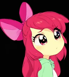 Size: 512x576 | Tagged: safe, artist:luckreza8, derpibooru import, machine learning generated, apple bloom, human, equestria girls, anime, black background, female, image, pinegraph, png, simple background, solo