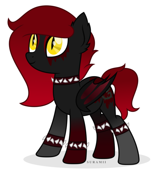 Size: 5181x5773 | Tagged: safe, artist:suramii, derpibooru import, oc, oc:rose thorn, bat pony, pony, bracelet, choker, female, image, mare, png, simple background, solo, spiked choker, spiked wristband, transparent background, vector, wristband