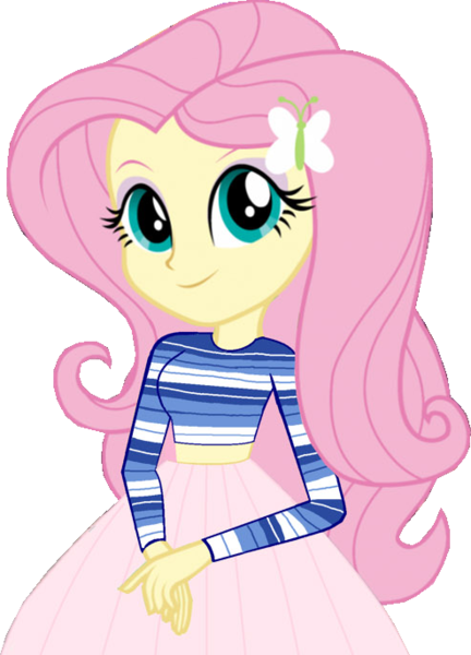 Size: 493x685 | Tagged: safe, derpibooru import, edit, vector edit, fluttershy, equestria girls, belly, clothes, exposed belly, image, long skirt, png, shirt, skirt, striped shirt, vector