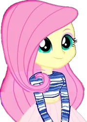 Size: 308x430 | Tagged: safe, derpibooru import, edit, vector edit, fluttershy, equestria girls, belly button, clothes, exposed belly, female, image, long skirt, png, shirt, skirt, striped shirt, vector