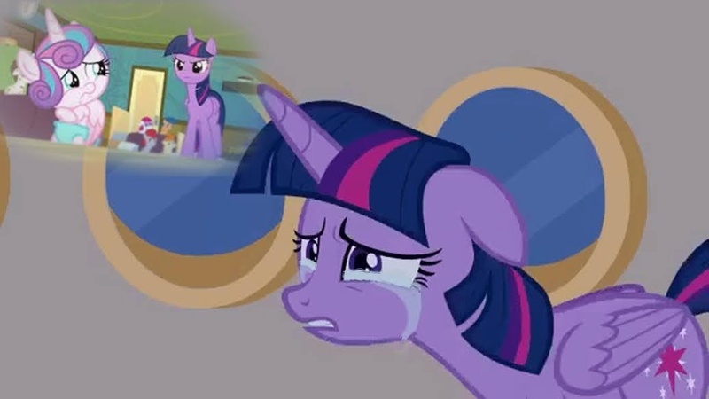 Size: 1036x583 | Tagged: safe, derpibooru import, edit, edited screencap, editor:incredibubbleirishguy, screencap, princess flurry heart, twilight sparkle, twilight sparkle (alicorn), alicorn, a flurry of emotions, once upon a zeppelin, crying, flashback, guilty, image, jpeg, memory, sad, teary eyes, thinking