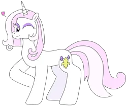 Size: 2698x2292 | Tagged: safe, artist:supahdonarudo, derpibooru import, fleur-de-lis, unicorn, heart, image, looking at you, one eye closed, png, raised hoof, simple background, transparent background, wink, winking at you