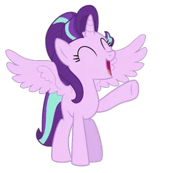 Size: 903x903 | Tagged: artist needed, safe, derpibooru import, edit, vector edit, starlight glimmer, alicorn, alicornified, happy, image, png, race swap, simple background, solo, starlicorn, transparent background, vector, xk-class end-of-the-world scenario