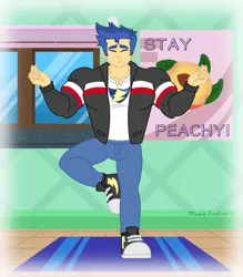 Size: 3500x4000 | Tagged: safe, artist:musclecreationist, derpibooru import, flash sentry, human, equestria girls, flex sentry, high res, image, male, muscles, muscular male, png, solo, yoga