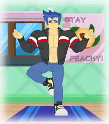 Size: 3500x4000 | Tagged: safe, alternate version, artist:musclecreationist, derpibooru import, flash sentry, human, equestria girls, abs, flex sentry, high res, image, male, muscles, muscular male, png, solo, yoga