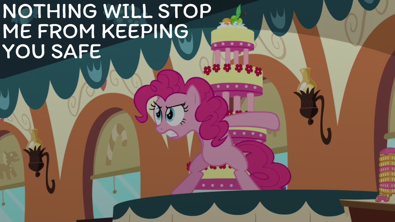 Size: 1920x1080 | Tagged: safe, derpibooru import, edit, edited screencap, editor:quoterific, screencap, pinkie pie, mmmystery on the friendship express, cake, food, image, marzipan mascarpone meringue madness, png, solo
