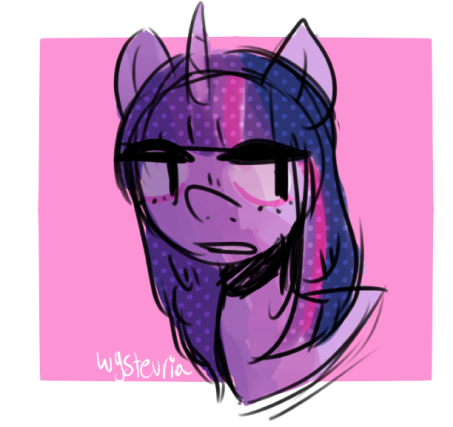 Size: 453x427 | Tagged: safe, artist:bleed-more, derpibooru import, twilight sparkle, pony, unicorn, bust, doodle, female, frame, image, mare, png, portrait, shadow, signature, solo