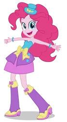 Size: 1024x1844 | Tagged: safe, artist:negasun, derpibooru import, pinkie pie, equestria girls, fall formal outfits, hat, image, png, simple background, solo, transparent background, vector
