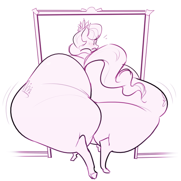 Size: 1900x1900 | Tagged: questionable, artist:secretgoombaman12345, derpibooru import, diamond tiara, earth pony, pony, butt, buttstuck, chubby diamond, diamond buttiara, doorway, extra thicc, fat, female, huge butt, image, impossibly large butt, jewelry, large butt, looking back, monochrome, png, solo, solo female, stuck, the ass is monstrously oversized for tight entrance, the ass was fat, the ass was too fat, thighs, thunder thighs, tiara