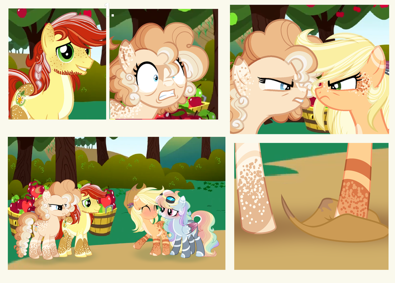 Size: 5192x3720 | Tagged: safe, artist:xxcheerupxxx, derpibooru import, applejack, bright mac, pear butter, rainbow dash, pony, alternate design, base used, image, png