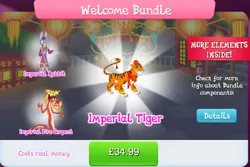 Size: 1281x857 | Tagged: safe, derpibooru import, official, unnamed character, unnamed pony, big cat, earth pony, pony, rabbit, serpent, tiger, animal, beard, bundle, clothes, cloven hooves, collection, costs real money, english, facial hair, fire beard, fire hair, fire moustache, fire serpent, gameloft, group, hat, image, jpeg, male, mobile game, my little pony: magic princess, numbers, text, unnamed fire serpent, unnamed rabbit