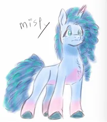 Size: 1494x1700 | Tagged: safe, artist:mayugraffiti, derpibooru import, pony, g5, female, image, jpeg, misty brightdawn, simple background, sketch, solo, white background