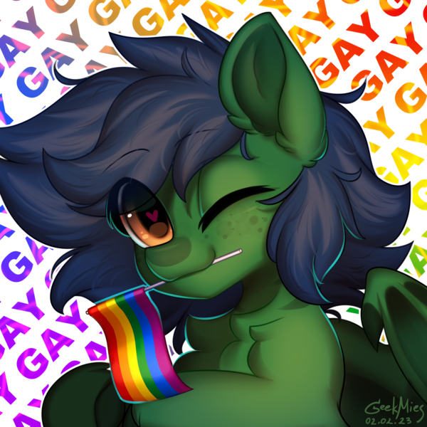 Size: 3864x3864 | Tagged: safe, artist:gicme, derpibooru import, oc, oc:comet jester, unofficial characters only, original species, pony, shark, shark pony, bust, gay pride flag, heart, heart eyes, image, looking at you, male, one eye closed, png, portrait, pride, pride flag, simple background, stallion, transparent background, wingding eyes, wink, winking at you