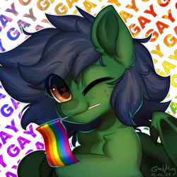 Size: 3864x3864 | Tagged: safe, artist:gicme, derpibooru import, oc, oc:comet jester, unofficial characters only, original species, pony, shark, shark pony, bust, gay pride flag, heart, heart eyes, image, looking at you, male, one eye closed, png, portrait, pride, pride flag, simple background, stallion, transparent background, wingding eyes, wink, winking at you
