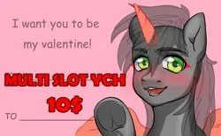 Size: 1435x886 | Tagged: safe, artist:tigra0118, derpibooru import, pony, any gender, any species, commission, holiday, image, jpeg, looking at you, solo, valentine's day, your character here