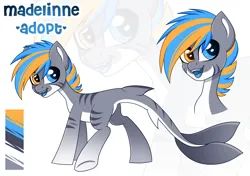 Size: 2350x1650 | Tagged: safe, artist:madelinne, derpibooru import, oc, unofficial characters only, original species, sea pony, shark, shark pony, adoptable, adoptable open, butt, heterochromia, image, plot, png, solo, zoom layer