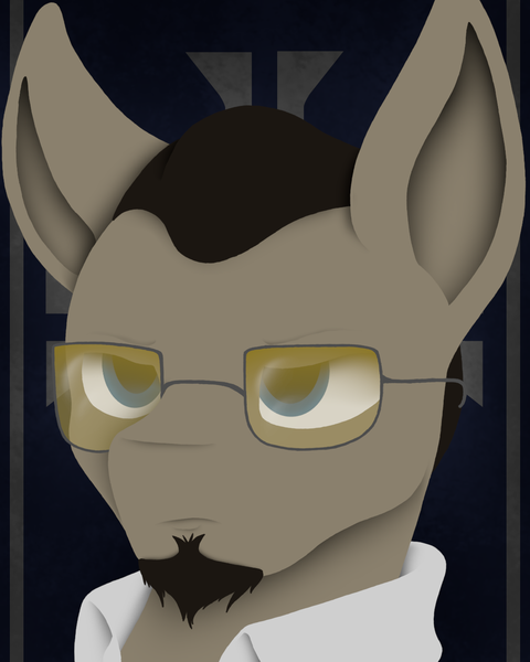 Size: 1080x1350 | Tagged: safe, artist:tiviyl, derpibooru import, oc, earth pony, pony, beard, bust, equestria divided: reunification, facial hair, glasses, image, male, png, portrait, solo, stallion, sunglasses