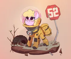Size: 2336x1951 | Tagged: safe, artist:rexyseven, derpibooru import, oc, oc:puppysmiles, pony, image, png, sign, solo, tire