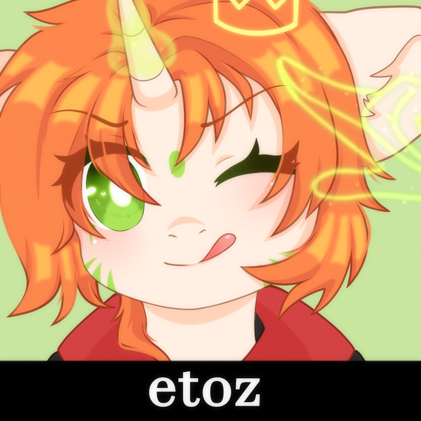 Size: 2000x2000 | Tagged: safe, artist:etoz, derpibooru import, oc, oc:etoz, unofficial characters only, pony, unicorn, clothes, crown, eye clipping through hair, eyebrows, eyebrows visible through hair, female, hand, happy, hoodie, horn, icon, image, jewelry, looking at you, magic, magic aura, magic hands, mare, one eye closed, parody, png, reference, regalia, smiling, solo, text, tongue out, unicorn oc, white pupils, wingding eyes, wink, winking at you