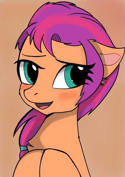 Size: 2039x2894 | Tagged: safe, artist:tempestshine, derpibooru import, sunny starscout, earth pony, pony, blushing, cute, female, g5, image, png, solo