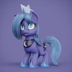 Size: 2048x2048 | Tagged: safe, artist:bonfirepng, derpibooru import, princess luna, alicorn, pony, friendship is magic, 3d, blender, cute, female, filly, foal, image, jewelry, lunabetes, png, regalia, solo, solo female, woona, younger