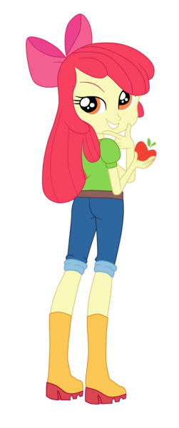 Size: 1900x4542 | Tagged: safe, artist:gmaplay, derpibooru import, apple bloom, equestria girls, equestria girls (movie), bedroom eyes, bloom butt, butt, image, looking back, png, simple background, solo, transparent background