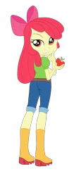 Size: 1900x4542 | Tagged: safe, artist:gmaplay, derpibooru import, apple bloom, equestria girls, equestria girls (movie), bedroom eyes, bloom butt, butt, image, looking back, png, simple background, solo, transparent background