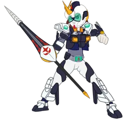 Size: 2155x2143 | Tagged: safe, artist:gmaplay, derpibooru import, oc, oc:stardust memory, unofficial characters only, equestria girls, image, kamen rider, kamen rider ryuki, lance, png, simple background, solo, transparent background, weapon