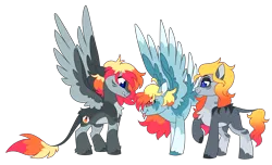 Size: 7283x4441 | Tagged: safe, artist:crazysketch101, derpibooru import, oc, oc:01, oc:02, oc:crazy looncrest, earth pony, pegasus, pony, image, png