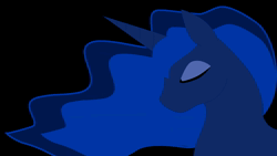 Size: 1280x720 | Tagged: safe, artist:crowneprince, artist:replacer, derpibooru import, princess luna, alicorn, pony, animated, black background, brony music, bust, crying, female, glow, glowing eyes, image, mare, simple background, solo, webm