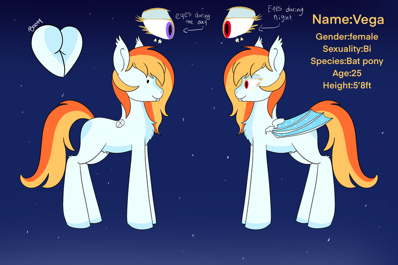 Size: 3000x2000 | Tagged: safe, artist:dicemarensfw, derpibooru import, oc, oc:vega, bat pony, pony, bat pony oc, bat wings, folded wings, image, png, reference sheet, solo, stars, wings