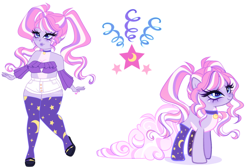 Size: 5364x3648 | Tagged: safe, artist:gihhbloonde, derpibooru import, oc, earth pony, human, pony, equestria girls, clothes, female, human ponidox, image, mare, offspring, parent:pinkie pie, parent:star swirl the bearded, png, self paradox, self ponidox, shorts, socks